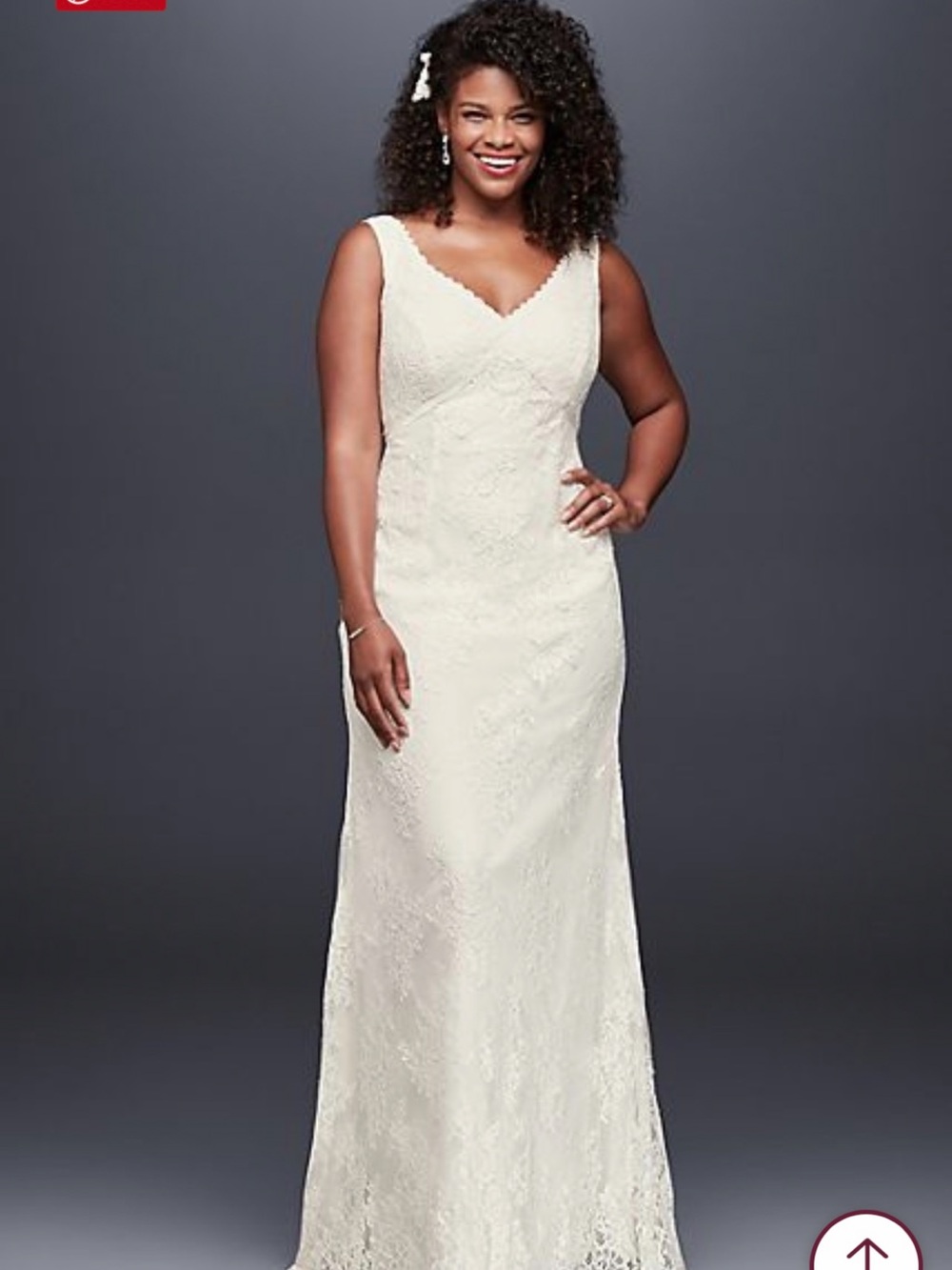Elegant V-Neck Lace Wedding Dress in Cream